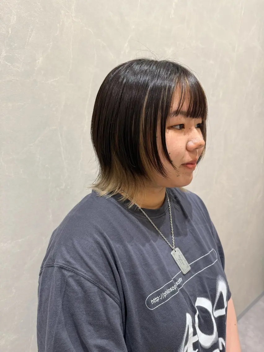 カラー ミストバング ベージュカラー  フェイスフレーミング ホワイトベージュ カット ヘアカラー トリートメント 長谷川 紗羅のヘアスタイル