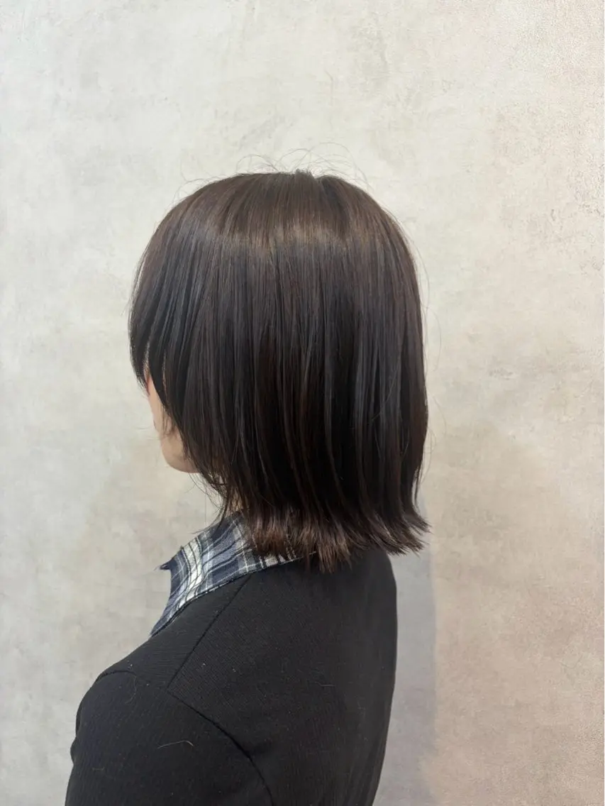 ミディアム カラー 顔周りカット レイヤーカット カット ヘアカラー maco /カラー・縮毛矯正のヘアスタイル
