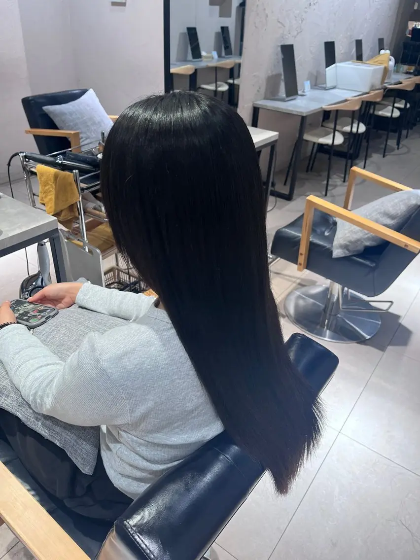 ロング カラー パーマ 縮毛矯正 縮毛矯正 / 透明感カラー首藤大翔のヘアスタイル