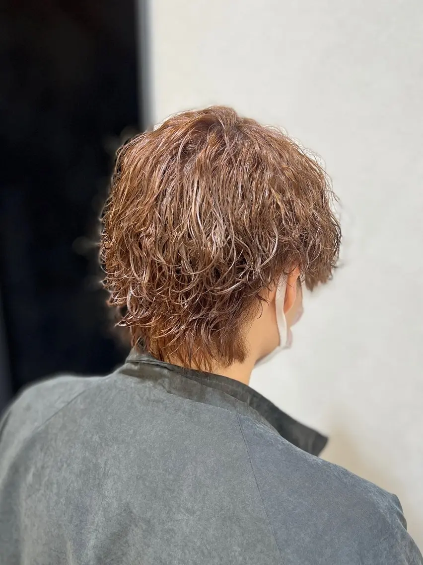 カラー パーマ メンズ カット パーマ トリートメント 山口 玖瑠美のヘアスタイル