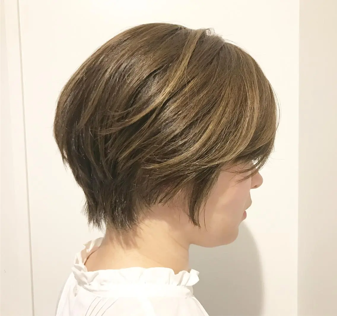 ショート カラー ベージュカラー ハイライトカラー ハイライト ヘアカラー トリートメント ショートヘア💫 ハイトーン西田拓馬のヘアスタイル