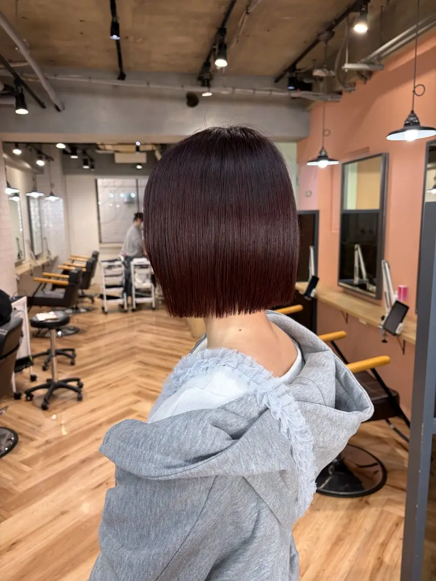 ショート カラー レッドカラー ヘアカラー もり まりものヘアスタイル