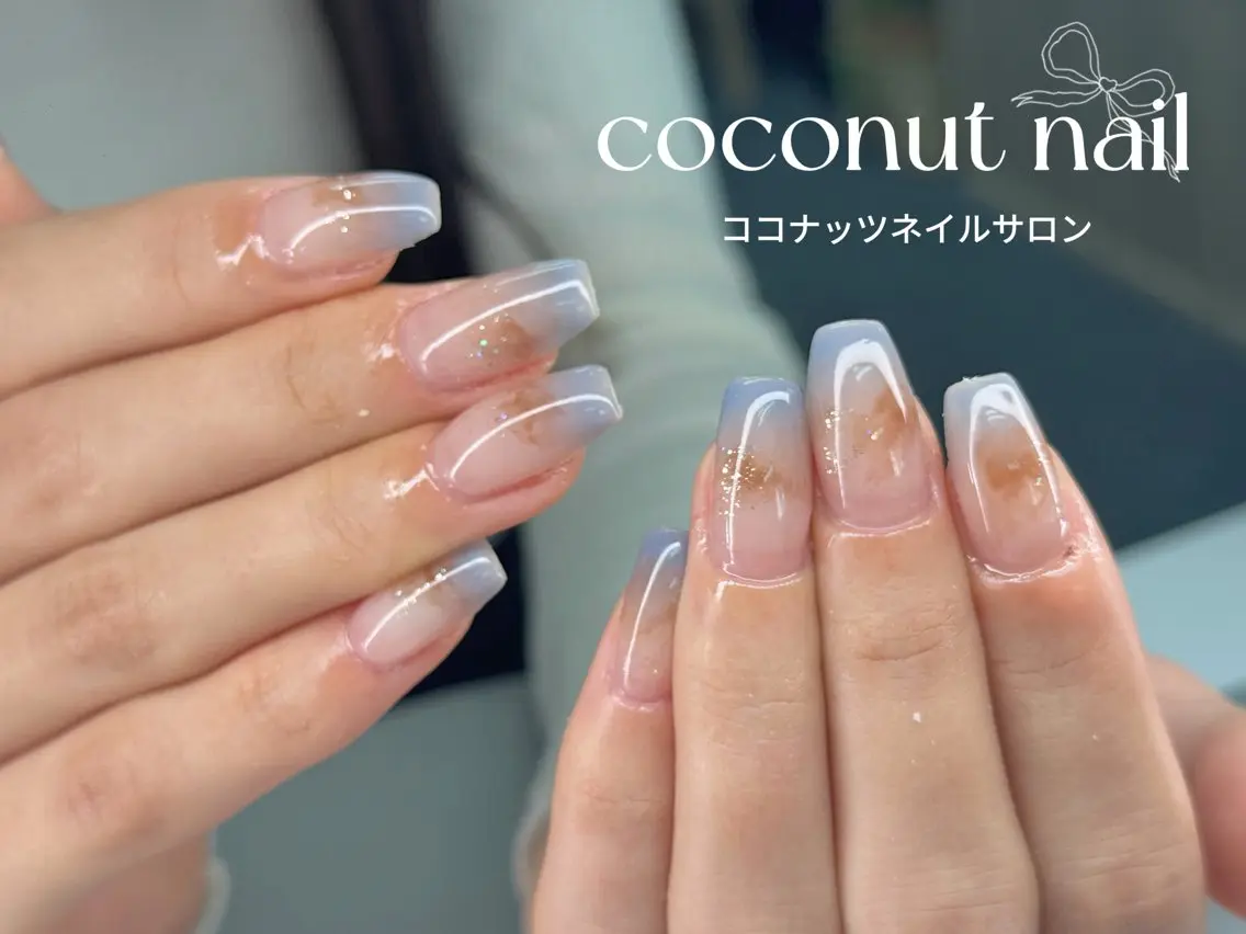 ネイル べっ甲ネイル フレンチネイル キラキラネイル マグネットネイル 大理石ネイル(マーブル) ハンドネイル 神田 ココナッツのネイルデザイン