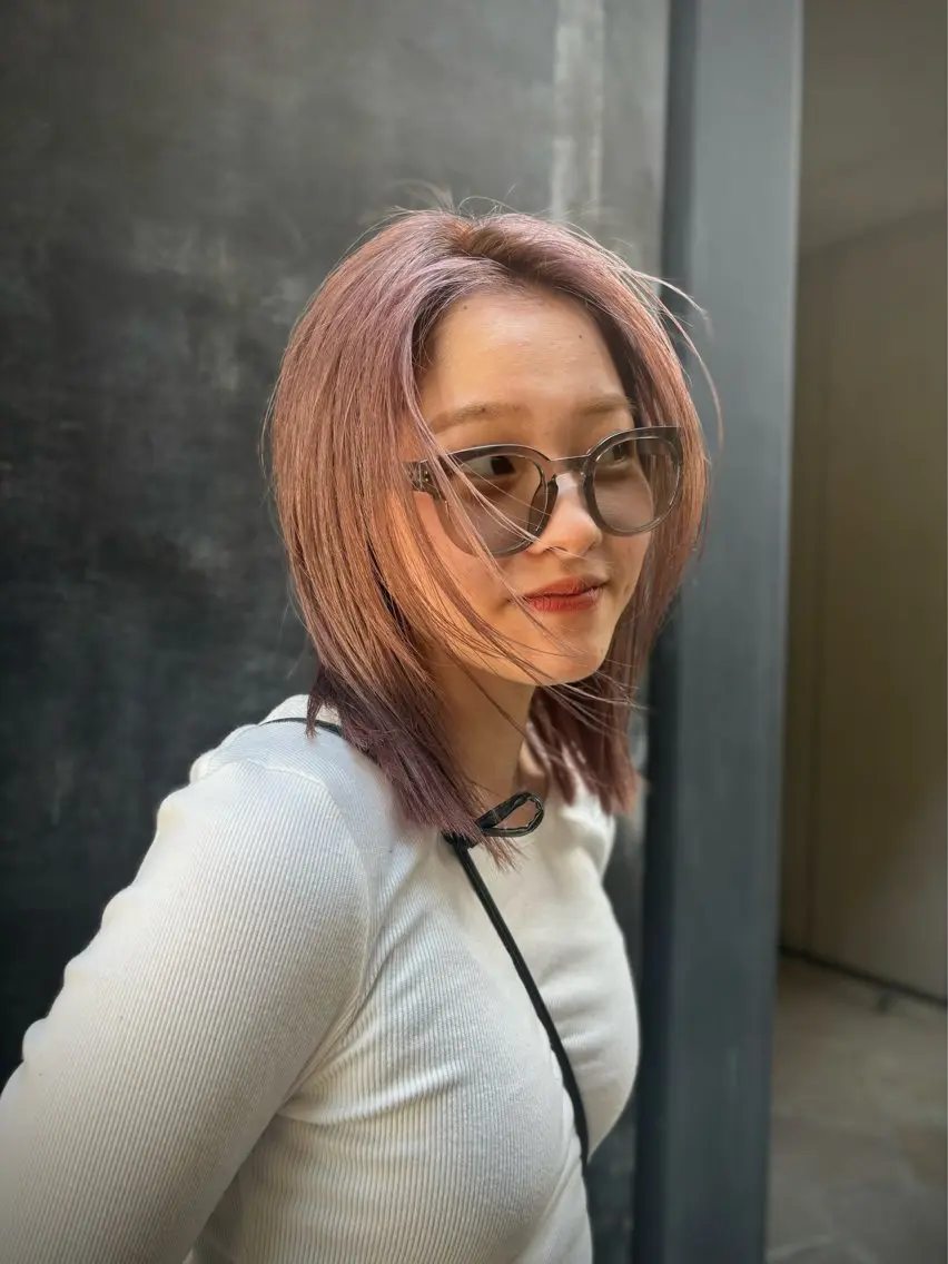 ミディアム カラー ヘアアレンジ 🌀パーマ レイヤー ボブ/marinoのヘアスタイル