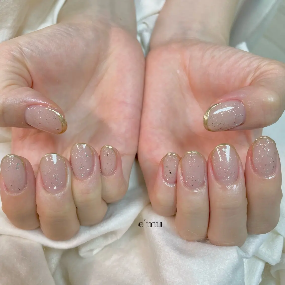 ネイル フレンチネイル ハンドネイル nail salon e'mu💐のネイルデザイン