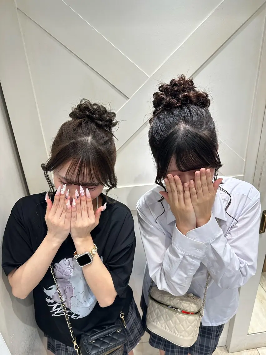 ロング カラー ヘアアレンジ お団子ヘア ヘアセット 横浜ヘアメ/艶髪 カラー🎀💘みさきのヘアスタイル