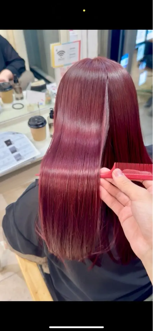 ロング パーマ 縮毛矯正 酸性ストレート ストレートパーマ アニメデザイン美容師 メンズカット/僚汰のヘアスタイル