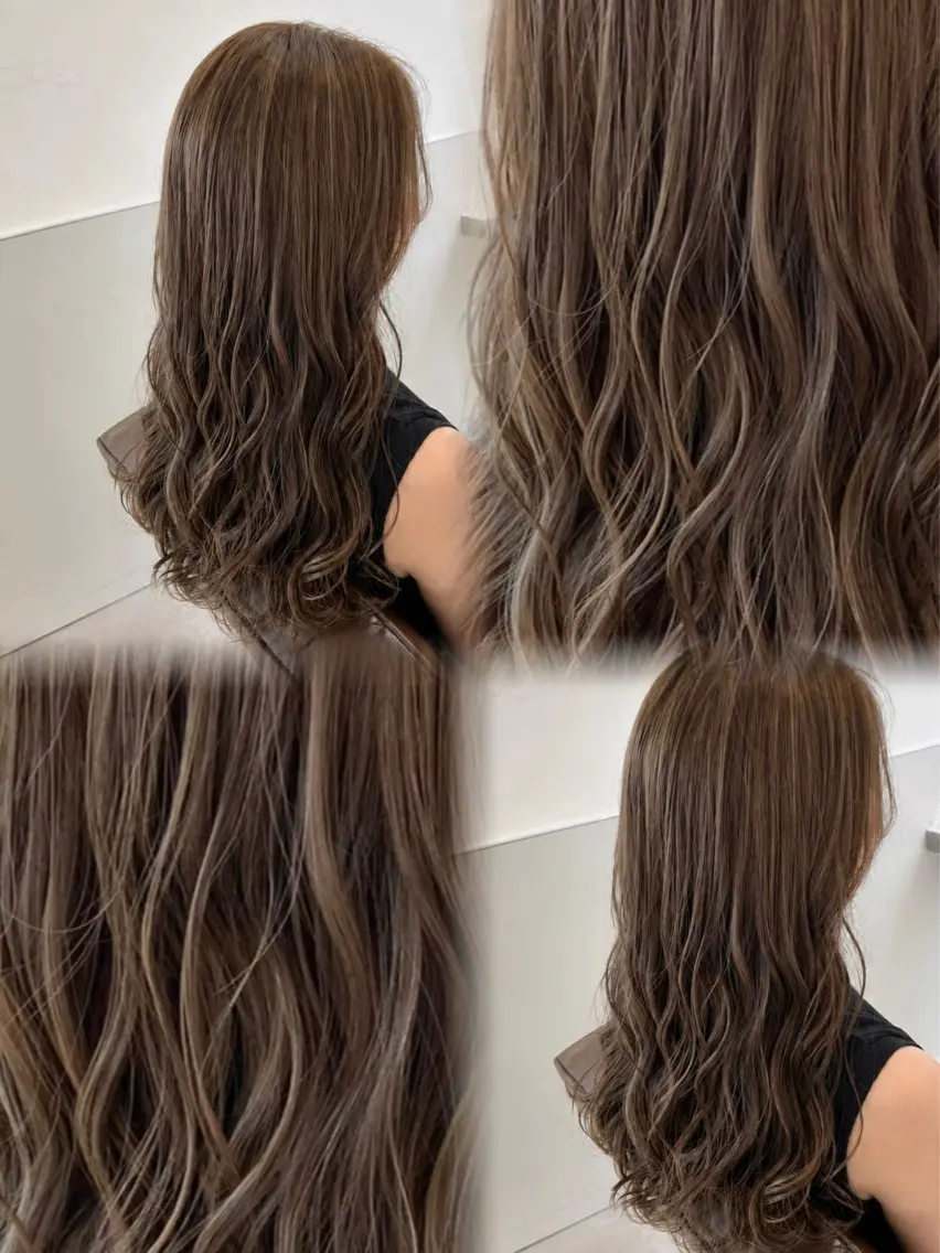 ロング ハイライト ヘアカラー 天野 利咲のヘアスタイル