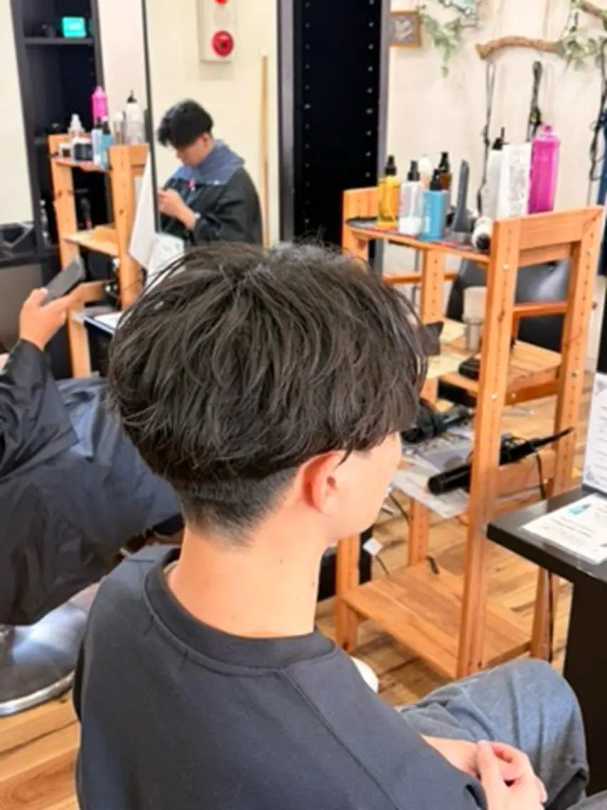 シャドウパーマ&メンズカットの写真