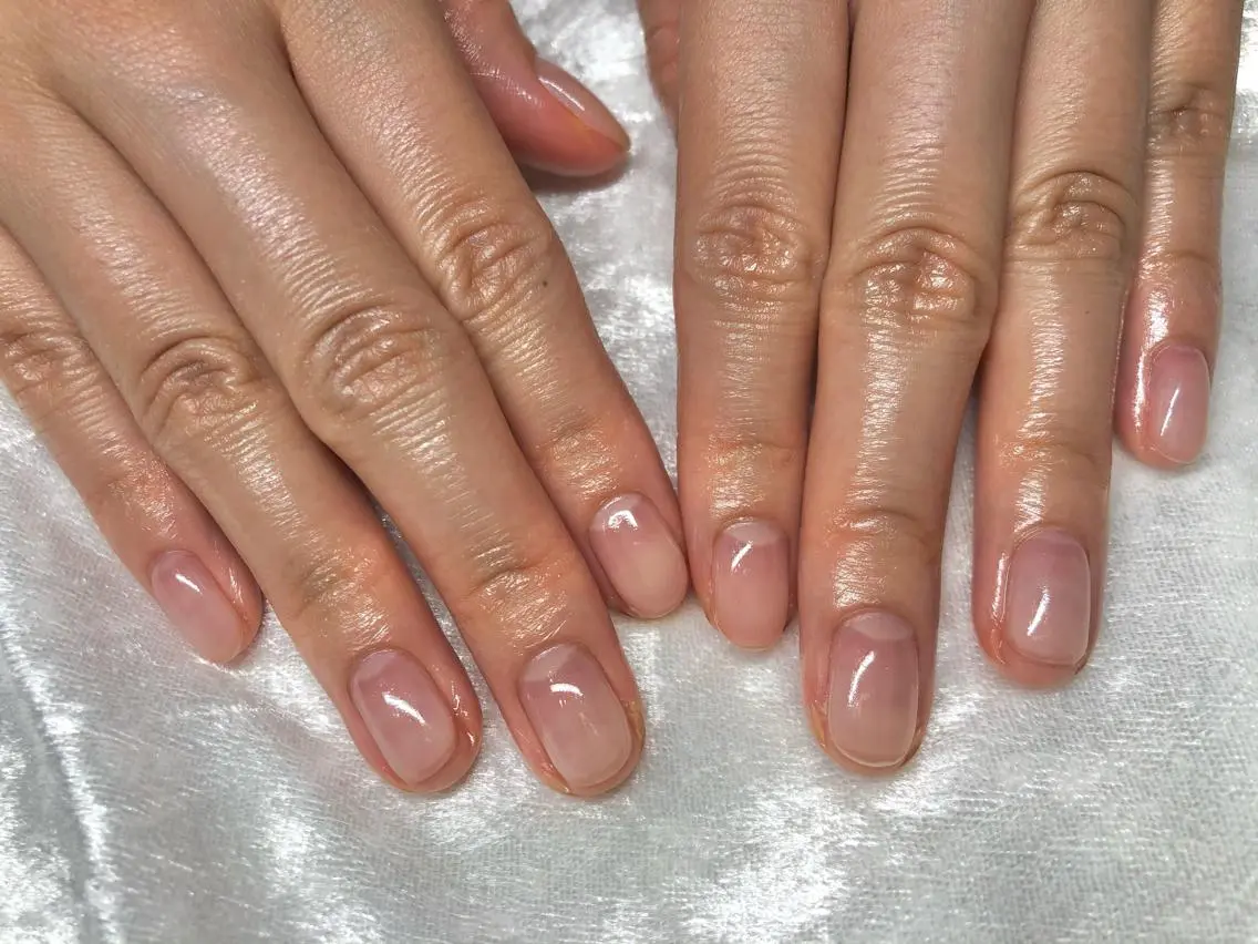 ネイル クリアネイル パラあり！フィルイン 美フォルムのネイルデザイン