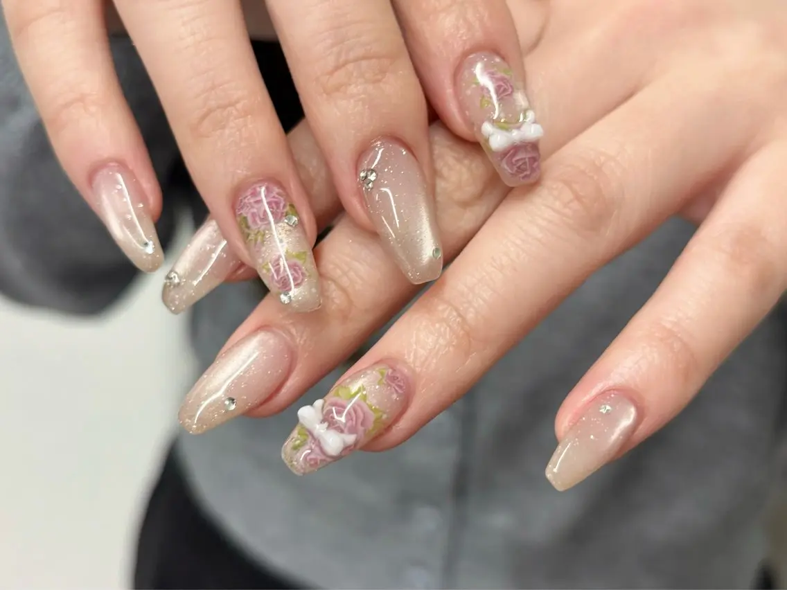 ネイル rina ニュアンス♡ワンホンのネイルデザイン