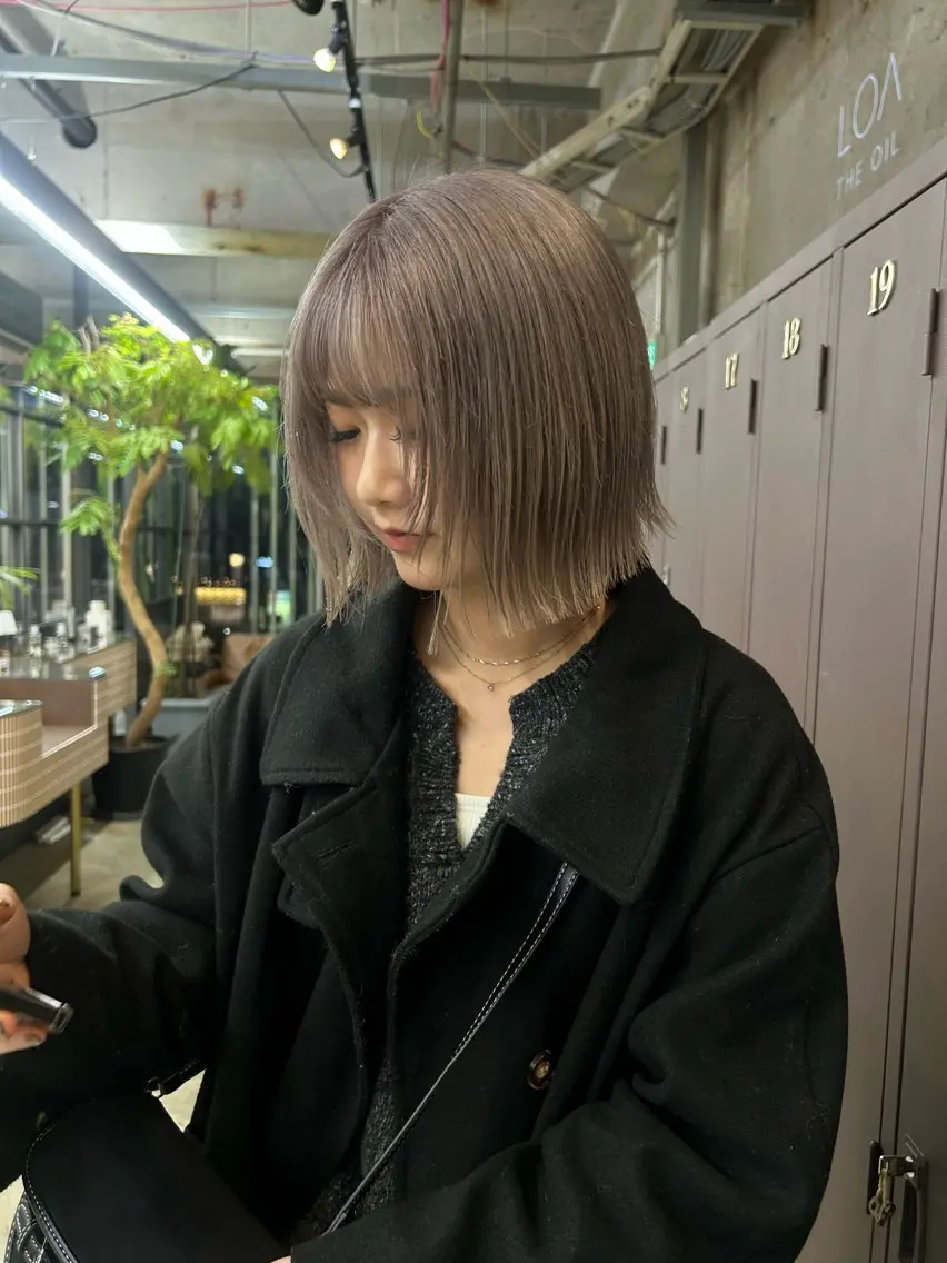 ミディアム カラー ベージュカラー ヘアカラー 伊藤ほのか/パーマ /酸性ストレートのヘアスタイル