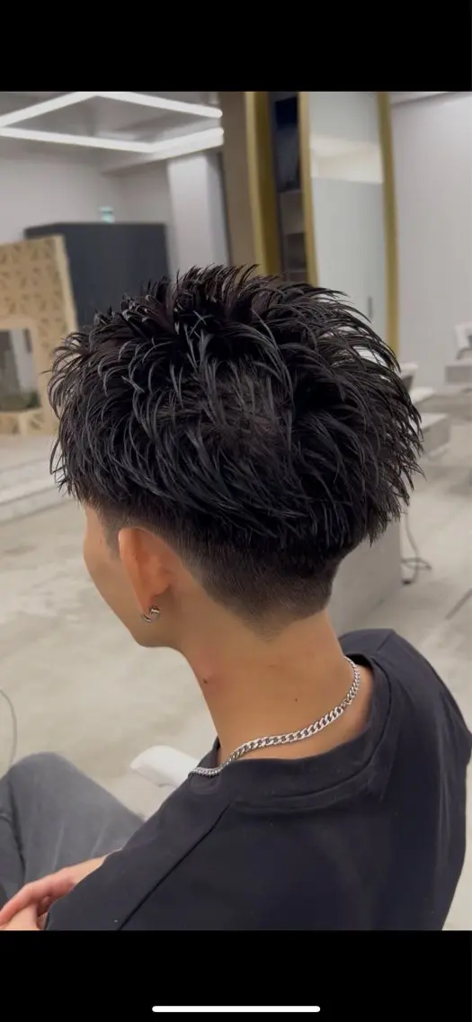 スパイキーショート+パーマの写真
