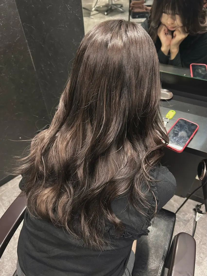 ロング カラー ヘアカラー トリートメント 💎透明感カラー💎 bAteAu あまねのヘアスタイル