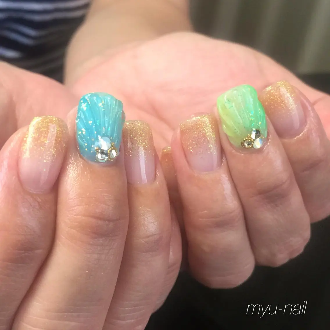ネイル アートネイル ラメ(グリッター) ホームサロン myu-nailのネイルデザイン