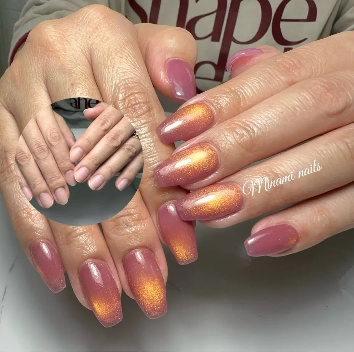 ネイル アートネイル ガーリー キラキラネイル 韓国ネイル マグネットネイル ハンドネイル Minami Nailsのネイルデザイン