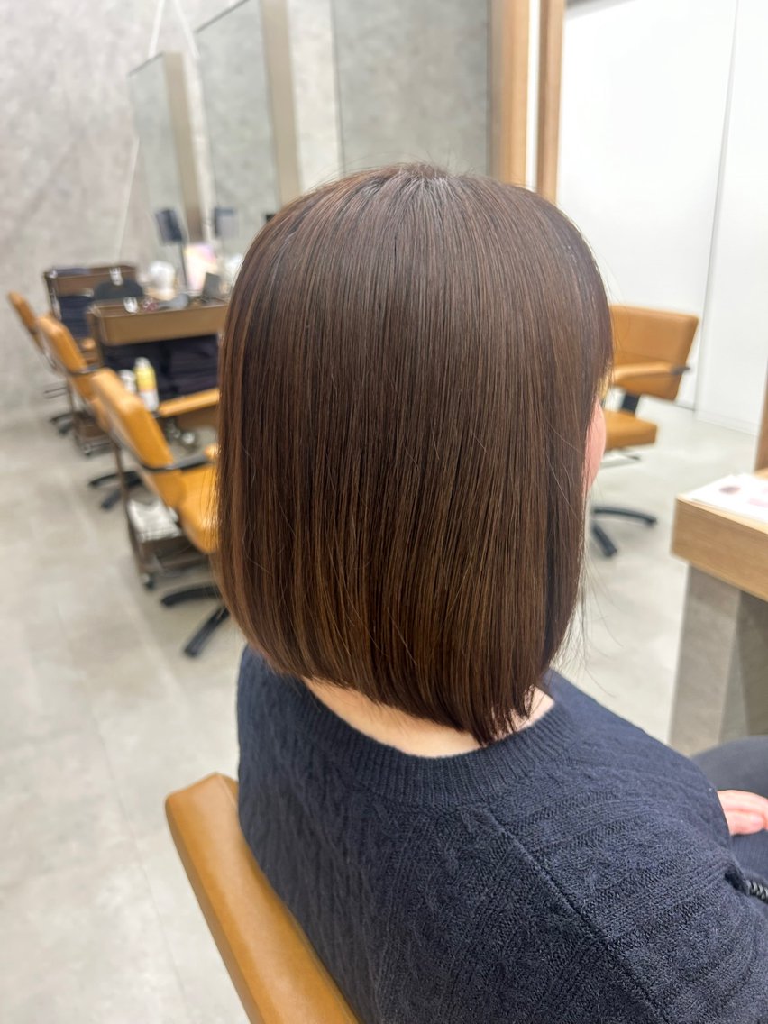ミディアム ヘアカラー トリートメント ボブ・暖色カラー🌟 瑚十音のヘアスタイル