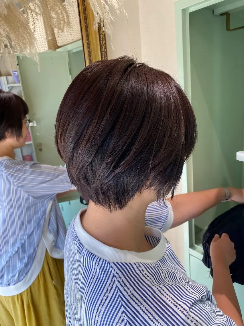 ショート ショートボブ ボブ ショートヘア カット 透明感カラー/韓国 ヘア🩶yuri🩵のヘアスタイル