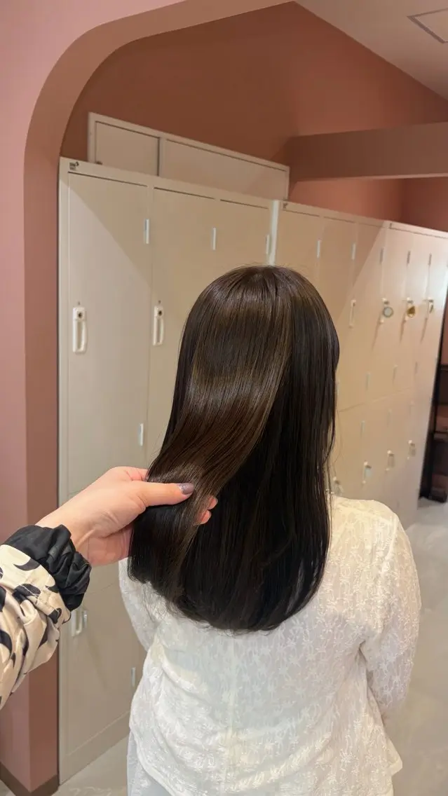 ミディアム カラー カット ヘアカラー 聖菜/ hina /レイヤー/艶カラーのヘアスタイル