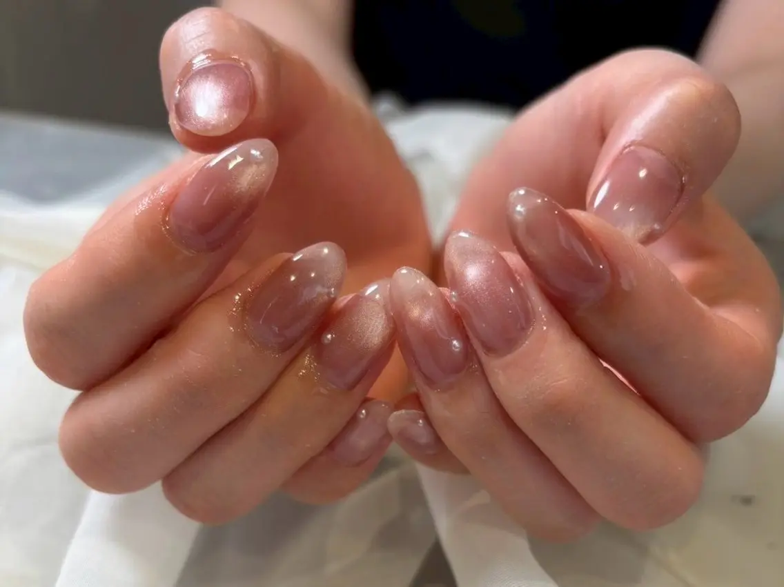 ネイル マグネットネイル ニュアンスネイル オフィスネイル ハンドネイル Nail Salon Luanaのネイルデザイン