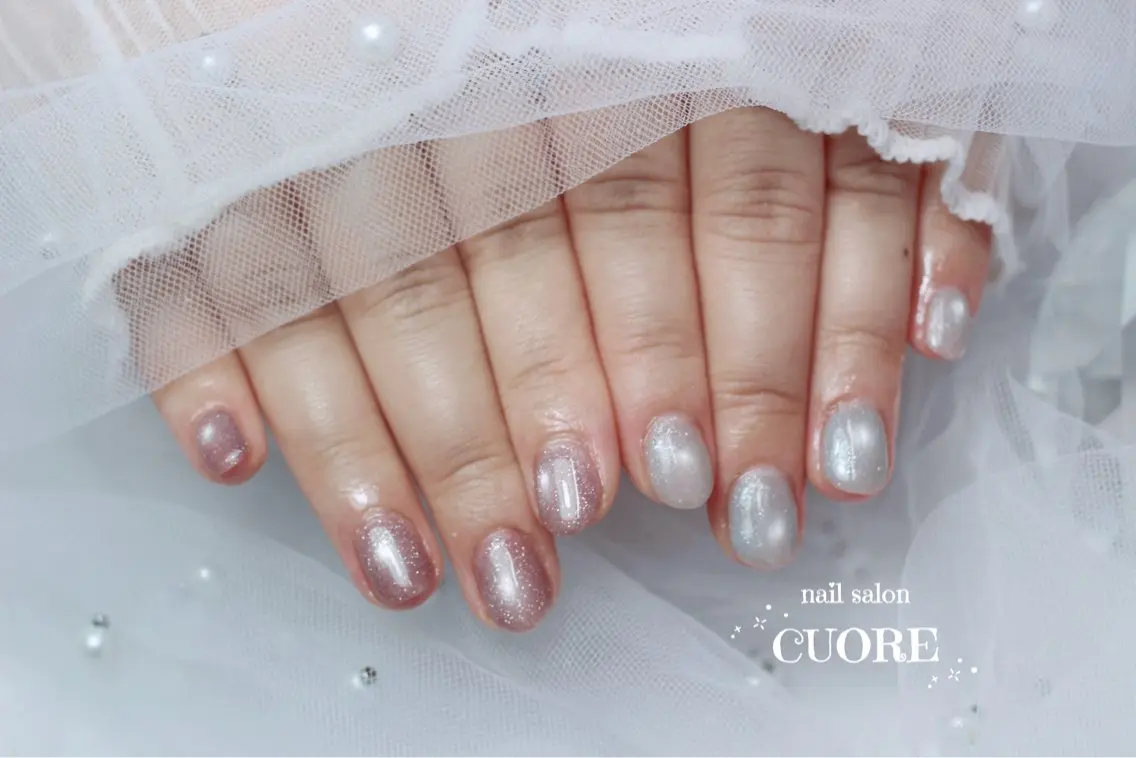 ネイル マグネットネイル オフィスネイル ワンカラーネイル シンプルネイル ハンドネイル nail salon CUOREのネイルデザイン