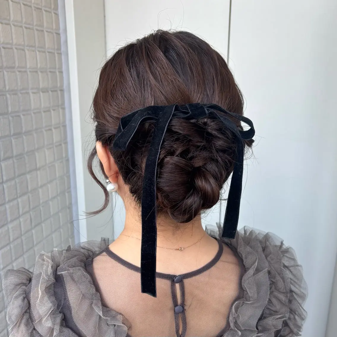 ヘアアレンジ 結婚式・ブライダル ヘアセット 銀座：似合わせカラー オリーブ🫒アレンジのヘアスタイル