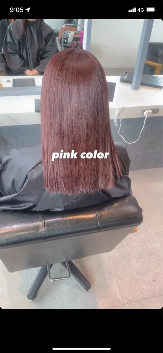 ミディアム カラー Agu peachのヘアスタイル