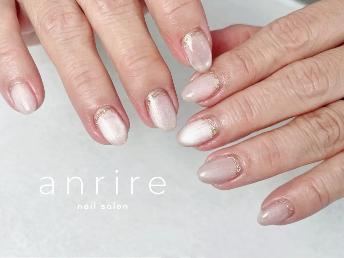 ネイル ジェルネイル キラキラネイル マグネットネイル ミラーネイル パラジェル ハンドネイル nailsalon anrireのネイルデザイン
