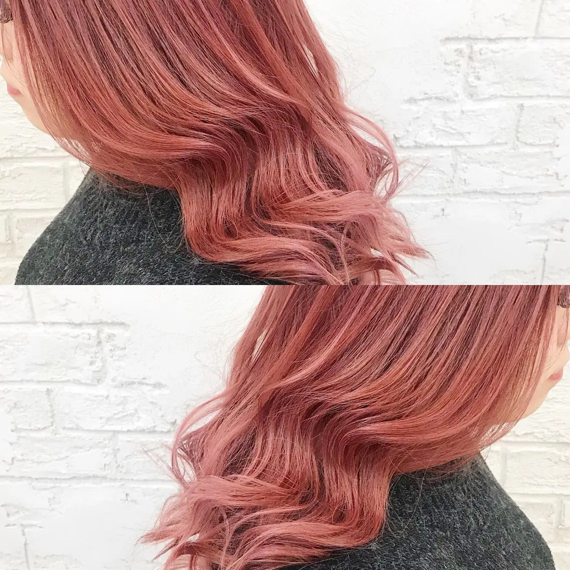 ロング カラー オリーブ/アッシュ やわらか透明感カラーのヘアスタイル