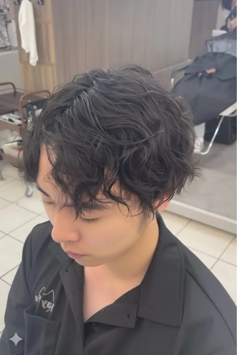 パーマ カット パーマ 成瀬スパイラル パーマ清水大隼のヘアスタイル