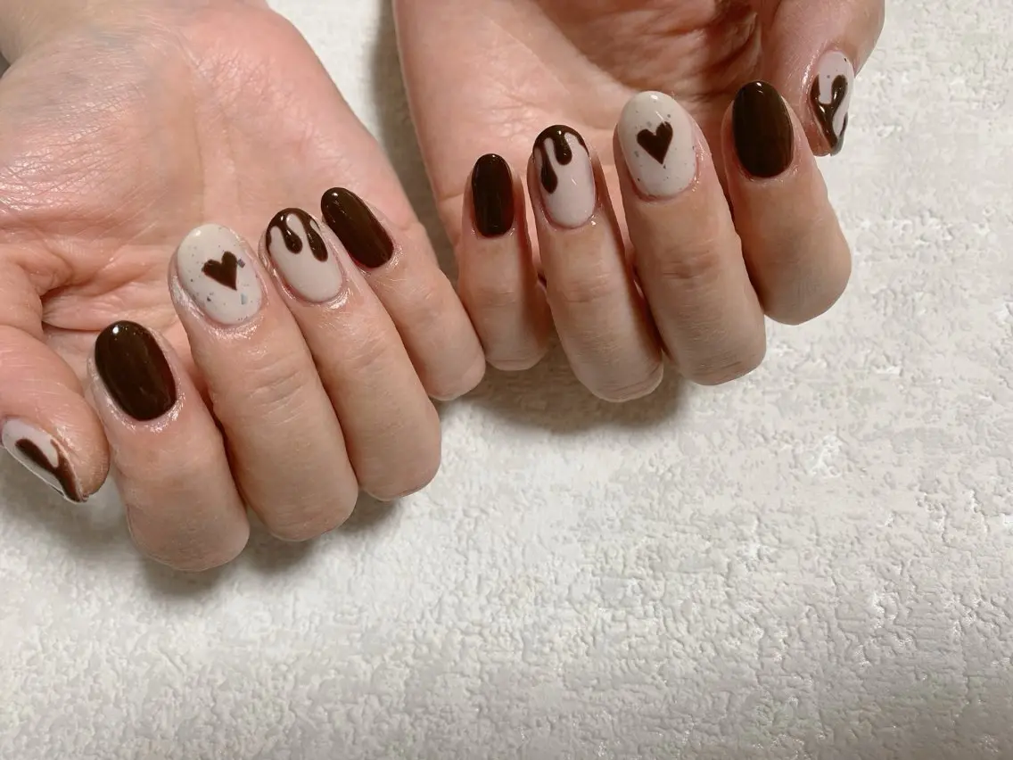 ネイル ジェルネイル 韓国ネイル メンズネイル パラジェル バレンタイン kiki nail たまプラーザのネイルデザイン