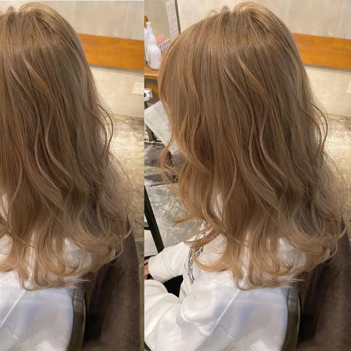 セミロング カラー ベージュカラー ヘアカラー トリートメント ツキノキ　ミナ 8月から西梅田店のヘアスタイル