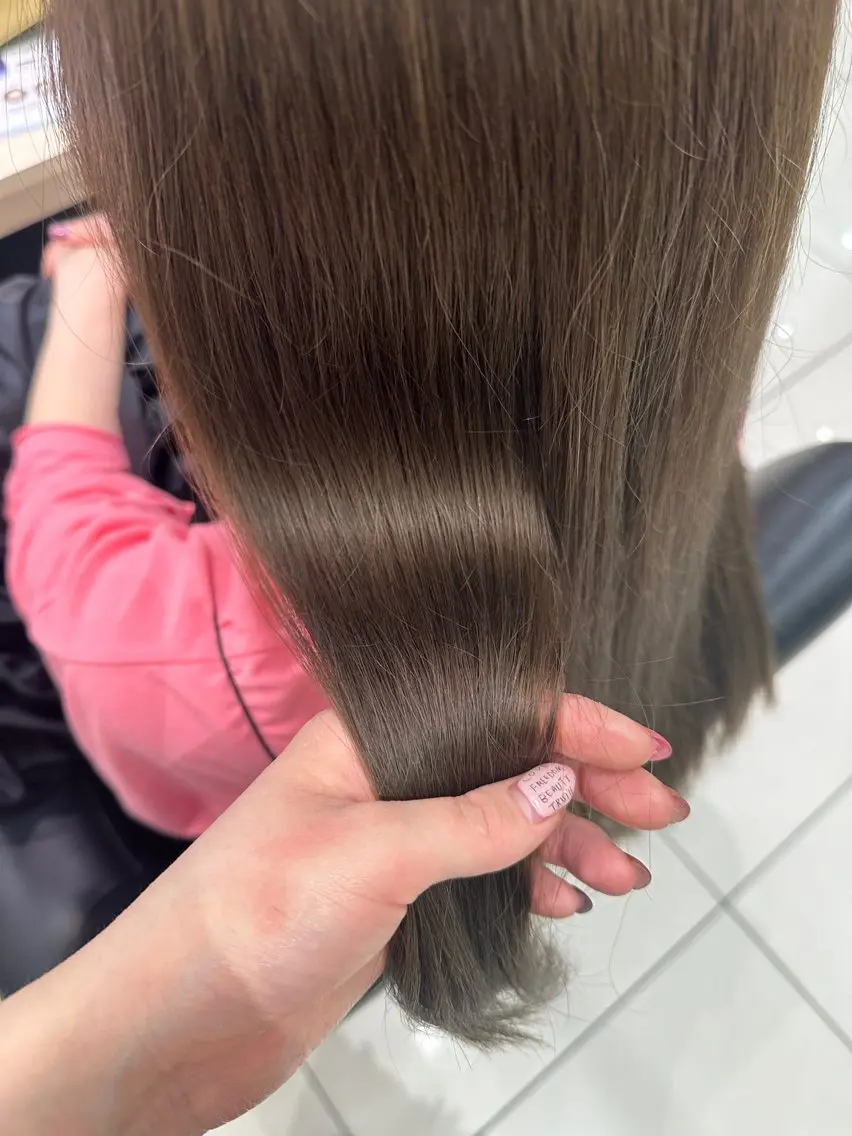 ロング カラー アッシュ 透明感カラー クロスパーマ/うる艶 カラー/Kurumiのヘアスタイル