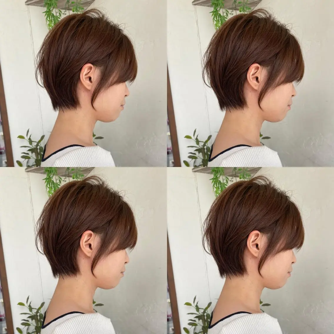 ショート カラー ショートボブ ハンサムショート 丸みショート デザインカラー ハイライトカラー 京都大人女性ショート 徒歩1分/秋山のヘアスタイル