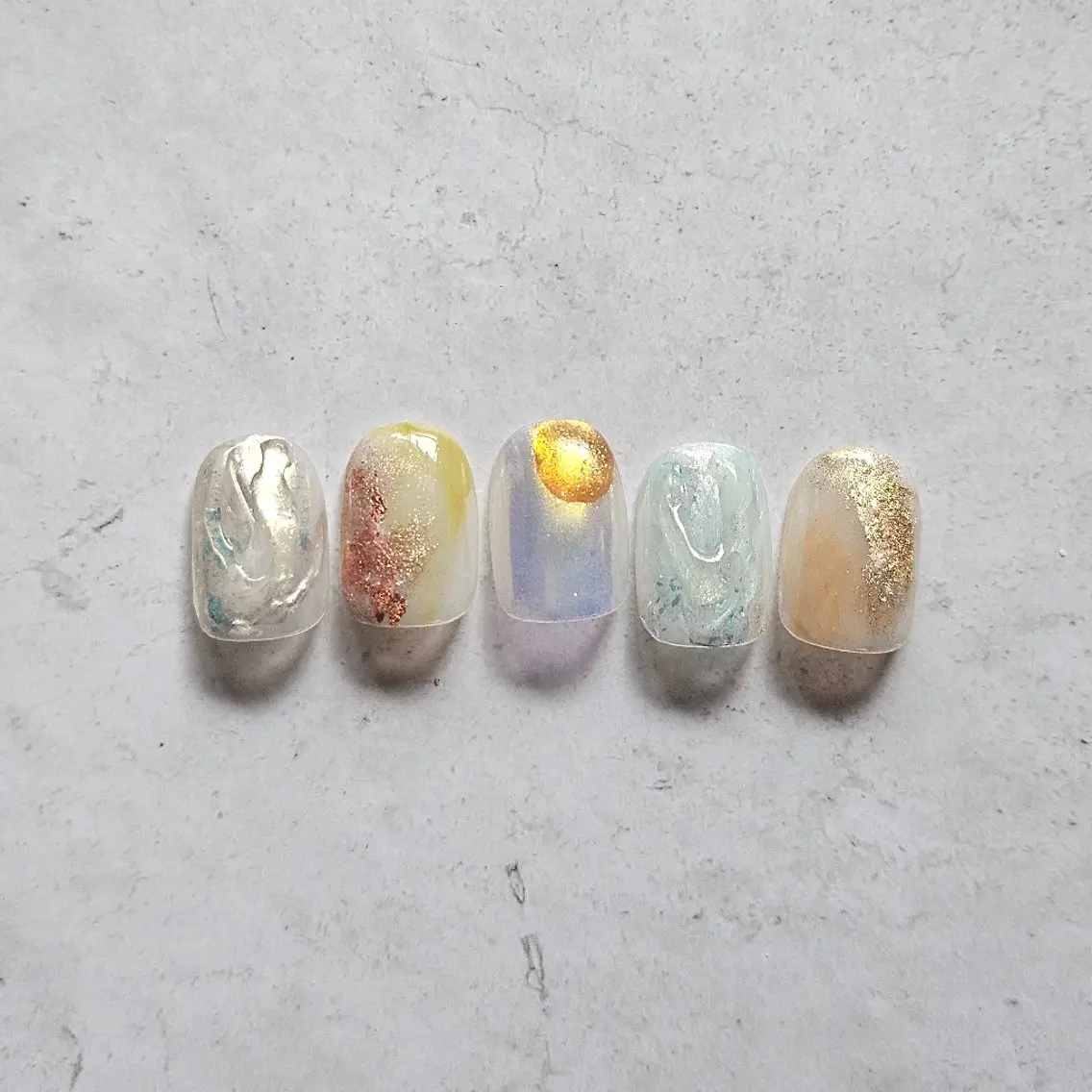 ネイル ニュアンスネイル ぷっくりネイル 春ネイル ハンドネイル Nailsalon manoのネイルデザイン