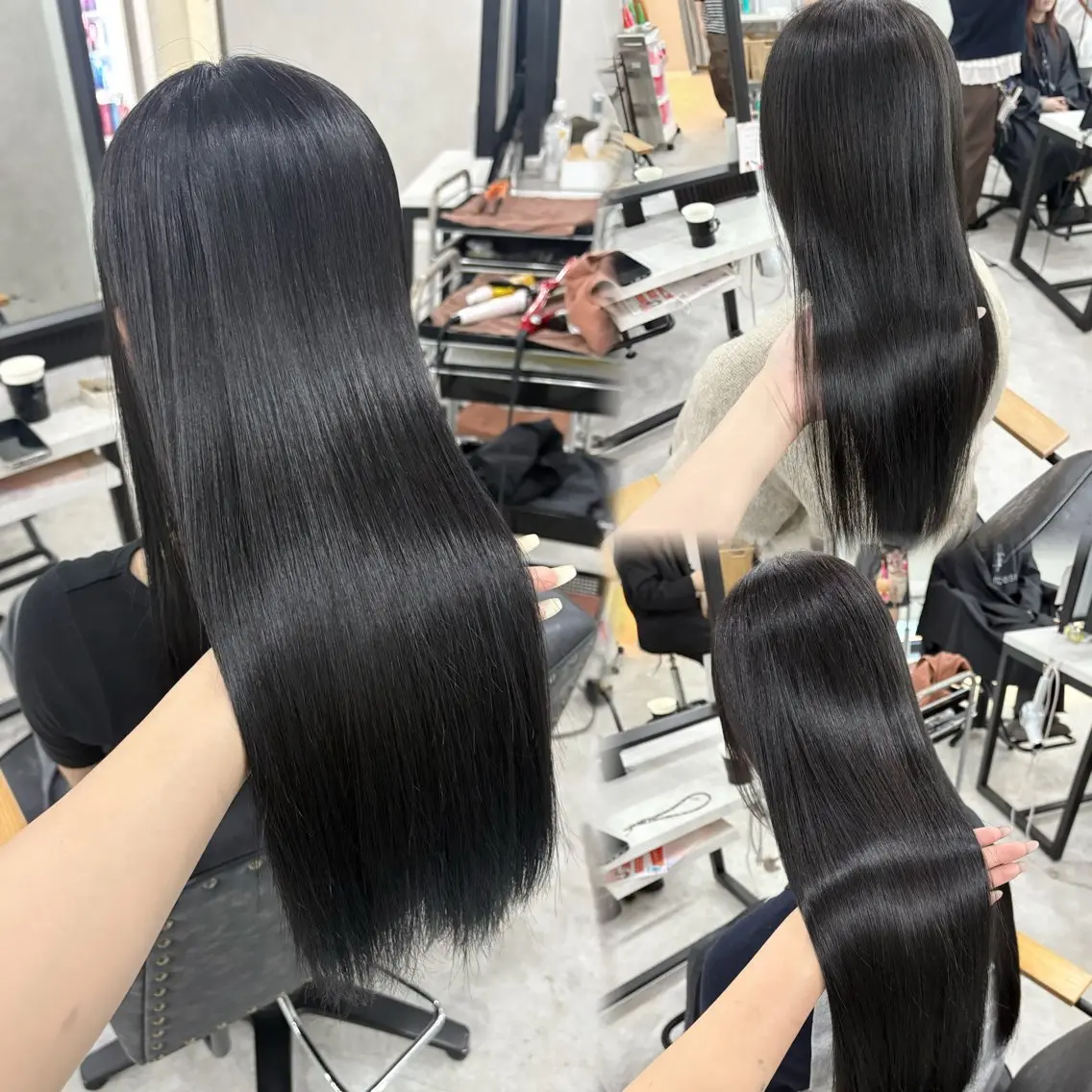 ロング カット 縮毛矯正 トリートメント オリーブ🍈髪質改善 hinata♡のヘアスタイル