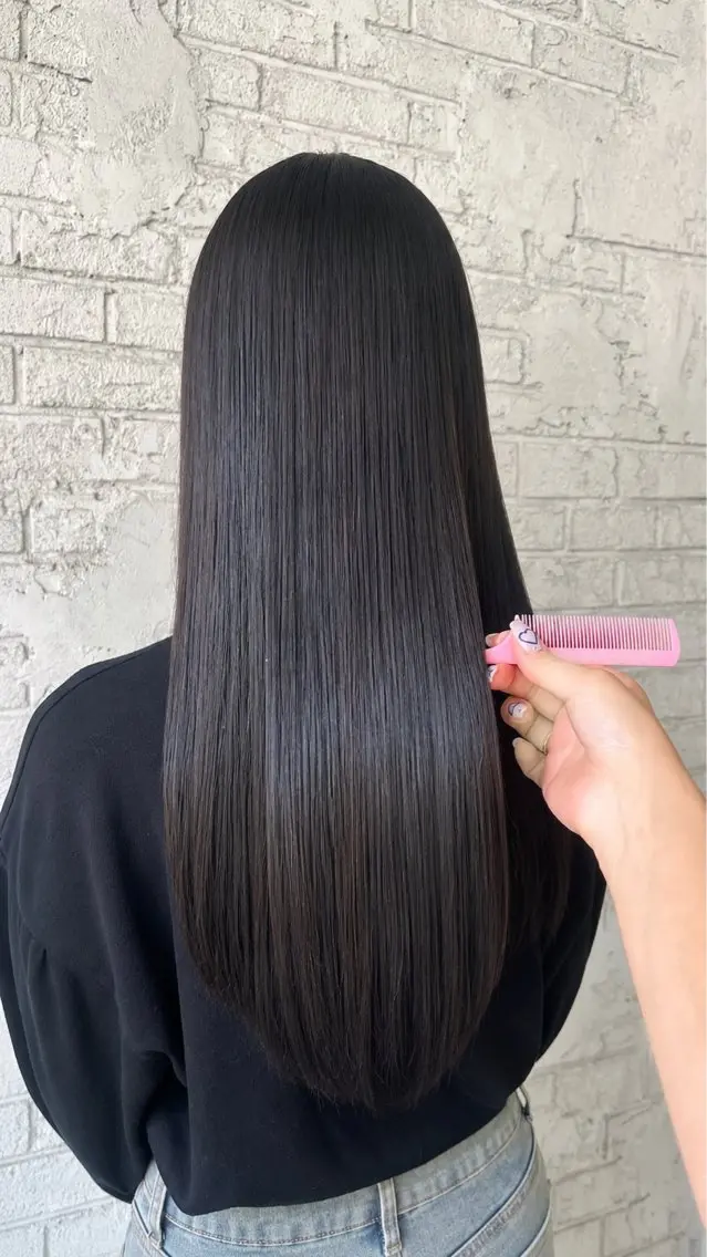 ロング カット 縮毛矯正 艶髪ブリーチカラー 💗manaka💗のヘアスタイル