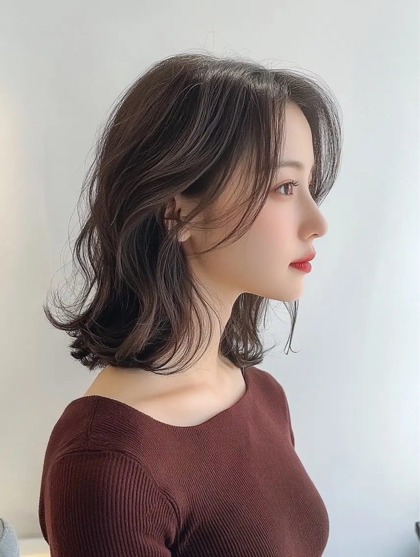 ミディアム カット ヘアカラー 桑田 新菜のヘアスタイル