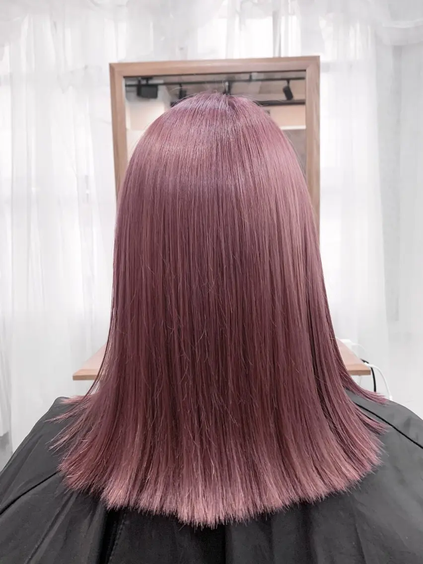 セミロング カラー ブリーチ ハイトーンカラー ピンクカラー LOARK HAIR カワツ ナオキのヘアスタイル
