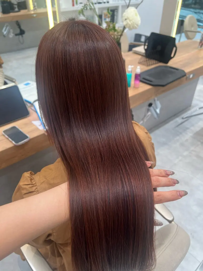 ロング カラー ヘアカラー トリートメント ヘッドスパ KENJE湘南台 田澤明菜のヘアスタイル