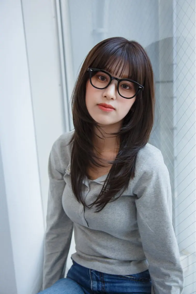 ミディアム ハッシュカット ハイレイヤー レイヤーカット カット 【韓国レイヤー特化 ハッシュカット】のヘアスタイル
