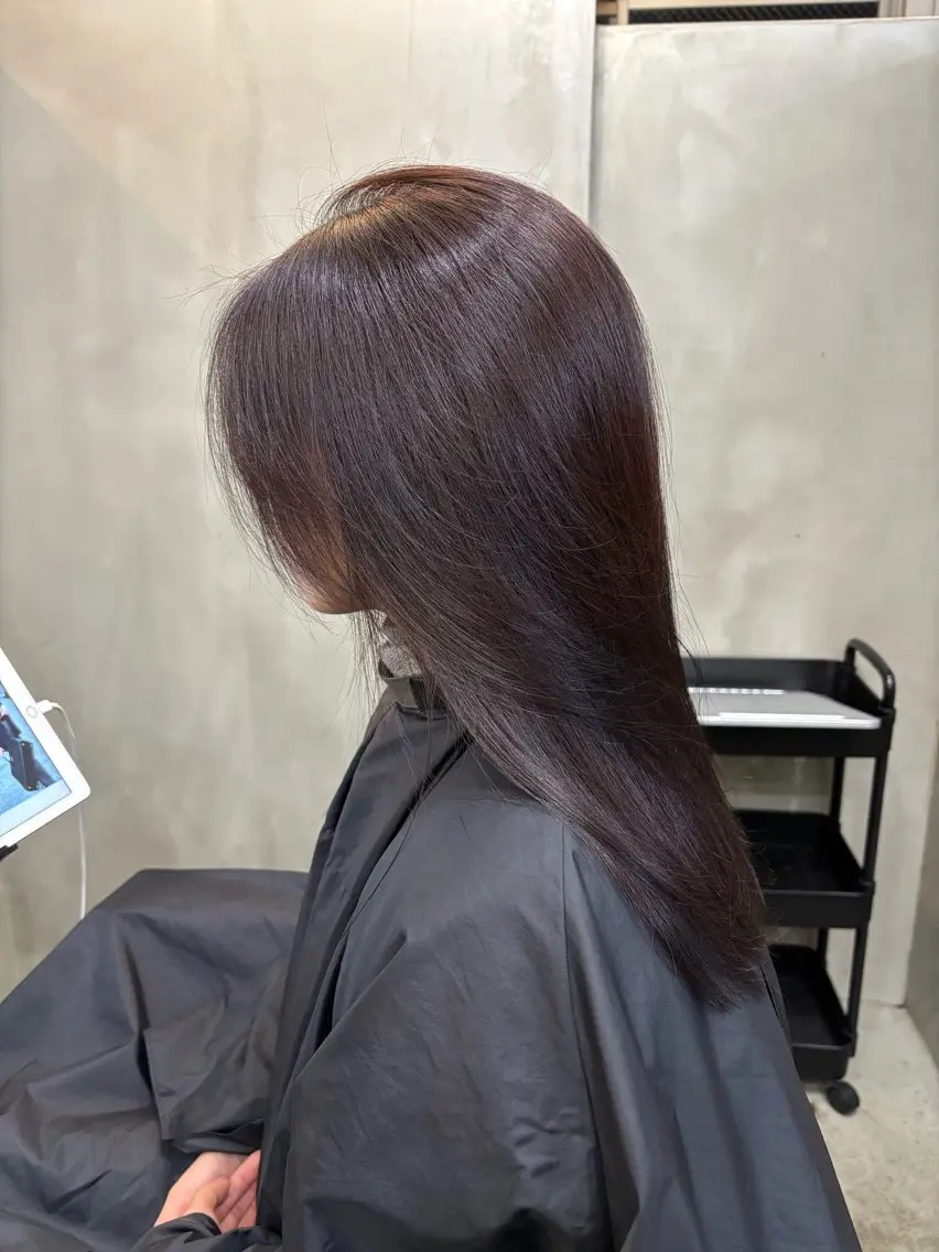 ミディアム カラー ブラウンカラー バイオレットカラー バイオレットブラウン ヘアカラー 中園康 /カラー/ブリーチのヘアスタイル