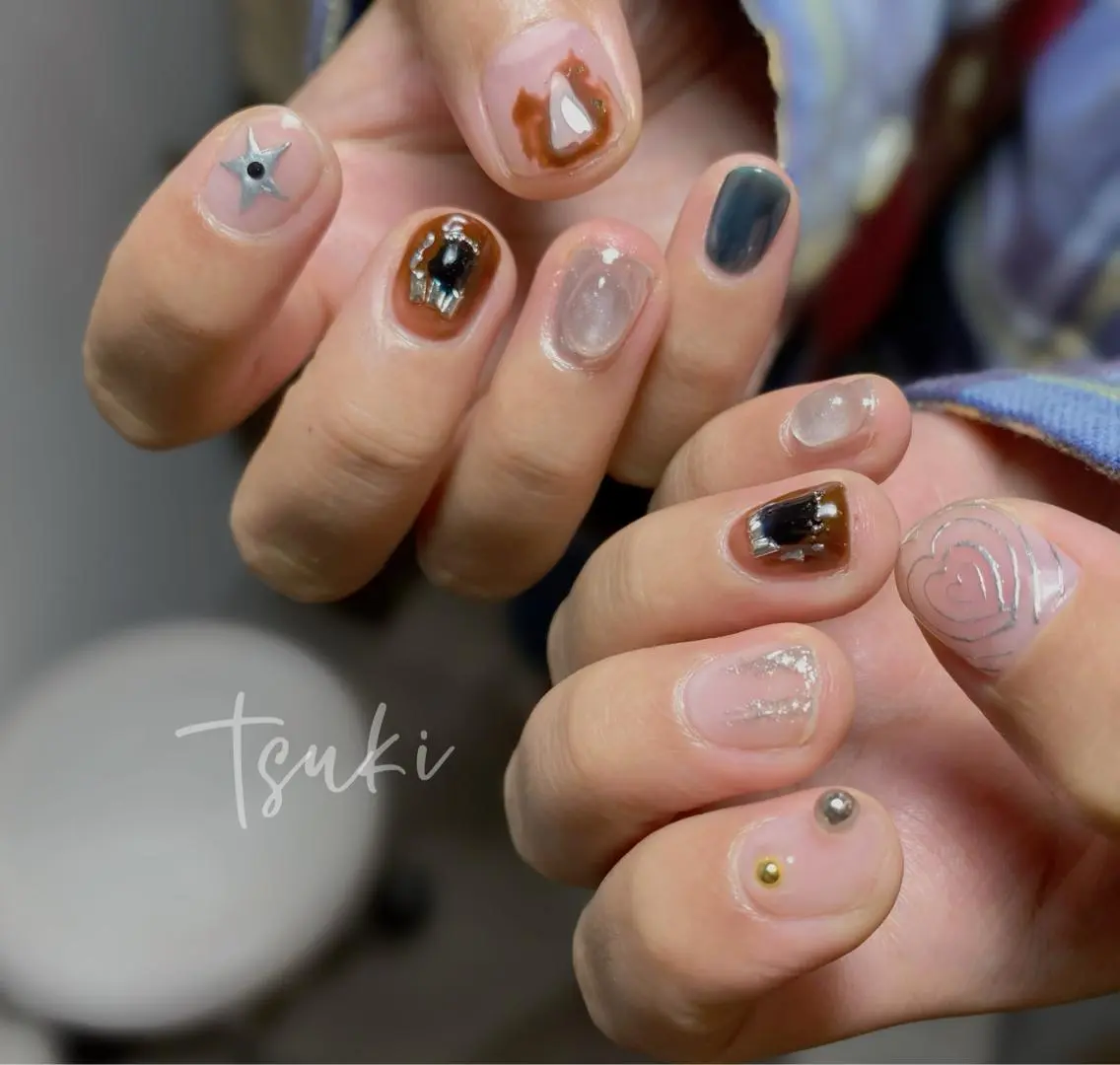 ショート ネイル ハンドネイル フットネイル ハンドケア LUNA Nail salon💕のネイルデザイン