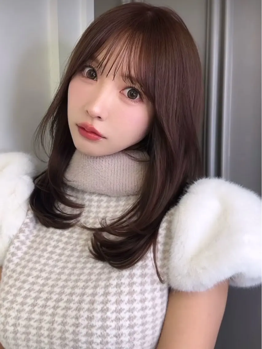 セミロング カラー 山崎/ボブ縮毛矯正 レイヤー髪質改善のヘアスタイル
