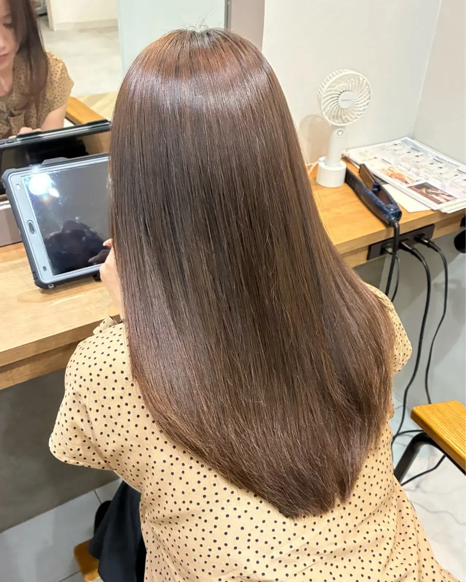 セミロング 縮毛矯正 カット 縮毛矯正 柴田真衣 /ナチュラル/半個室のヘアスタイル