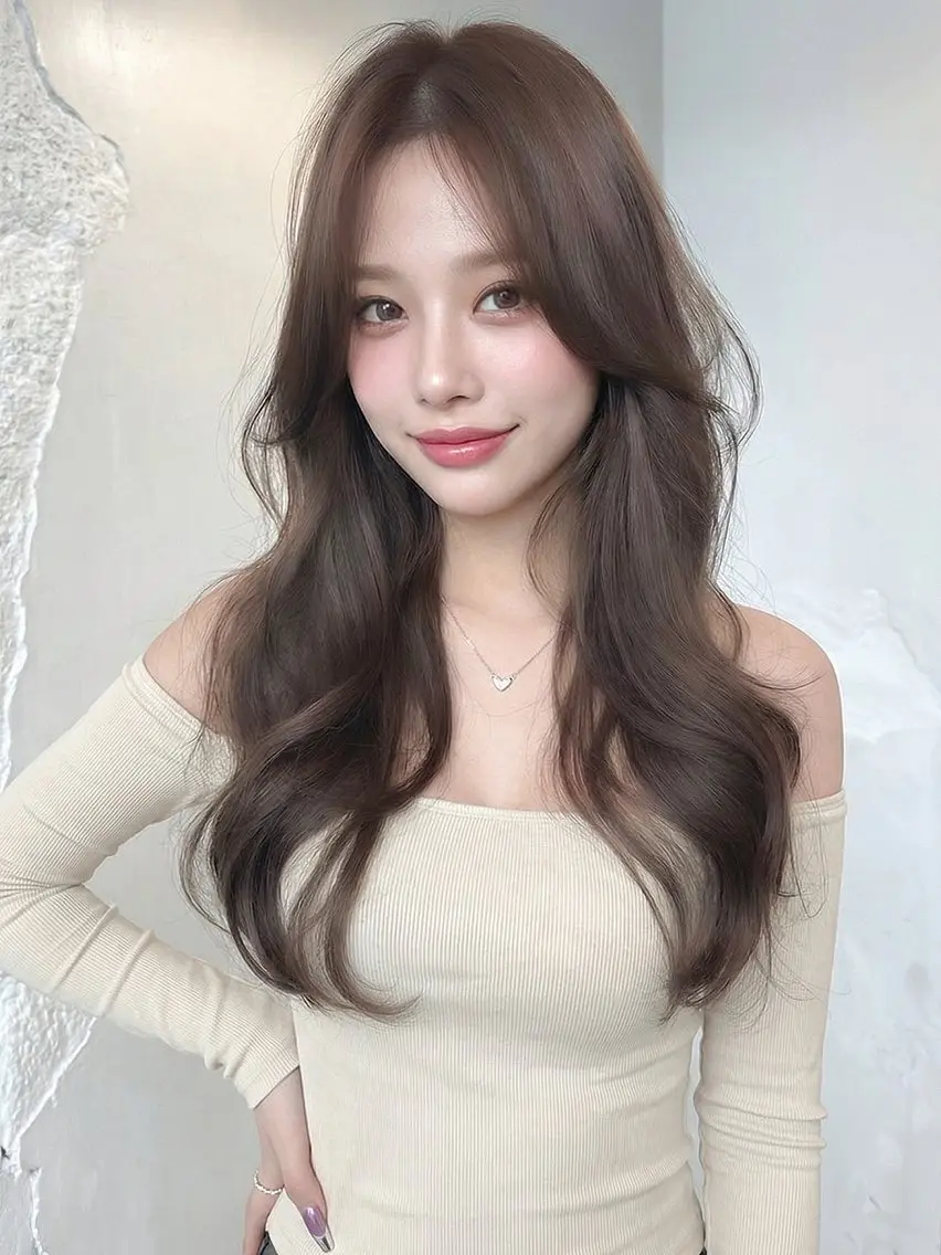 ロング 髪質改善 レイヤーカット カット ヘアカラー 縮毛矯正 トリートメント 韓国風cut/ 縮毛矯正/正岡幹康のヘアスタイル