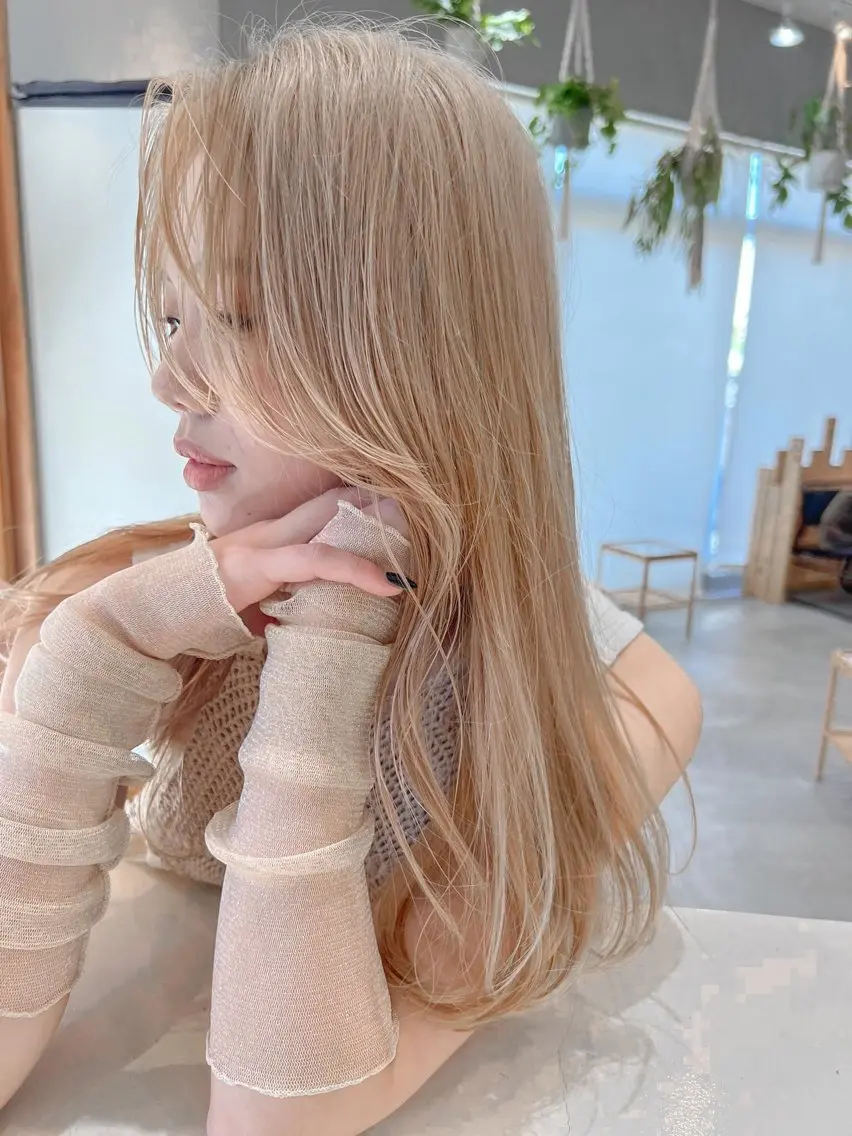 【💜ミニモ限定💜】ダブルカラー✨ケアブリーチ&カラー+カット+蜂蜜トリートメント🍯💕の写真
