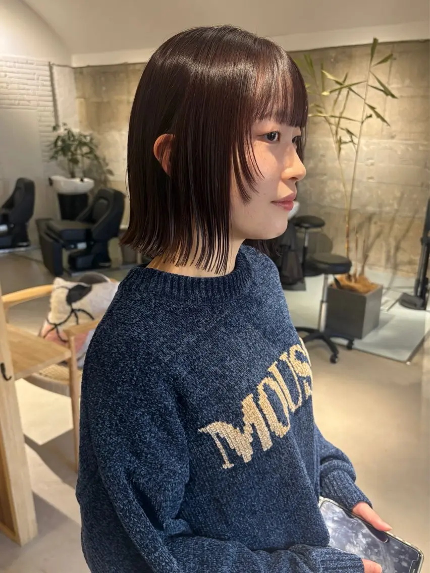 ショート カラー ブラウンカラー ラベンダーカラー ラベンダーブラウン 顔まわりレイヤー レイヤーカット カット ヘアカラー トリートメント yuki ♡のヘアスタイル