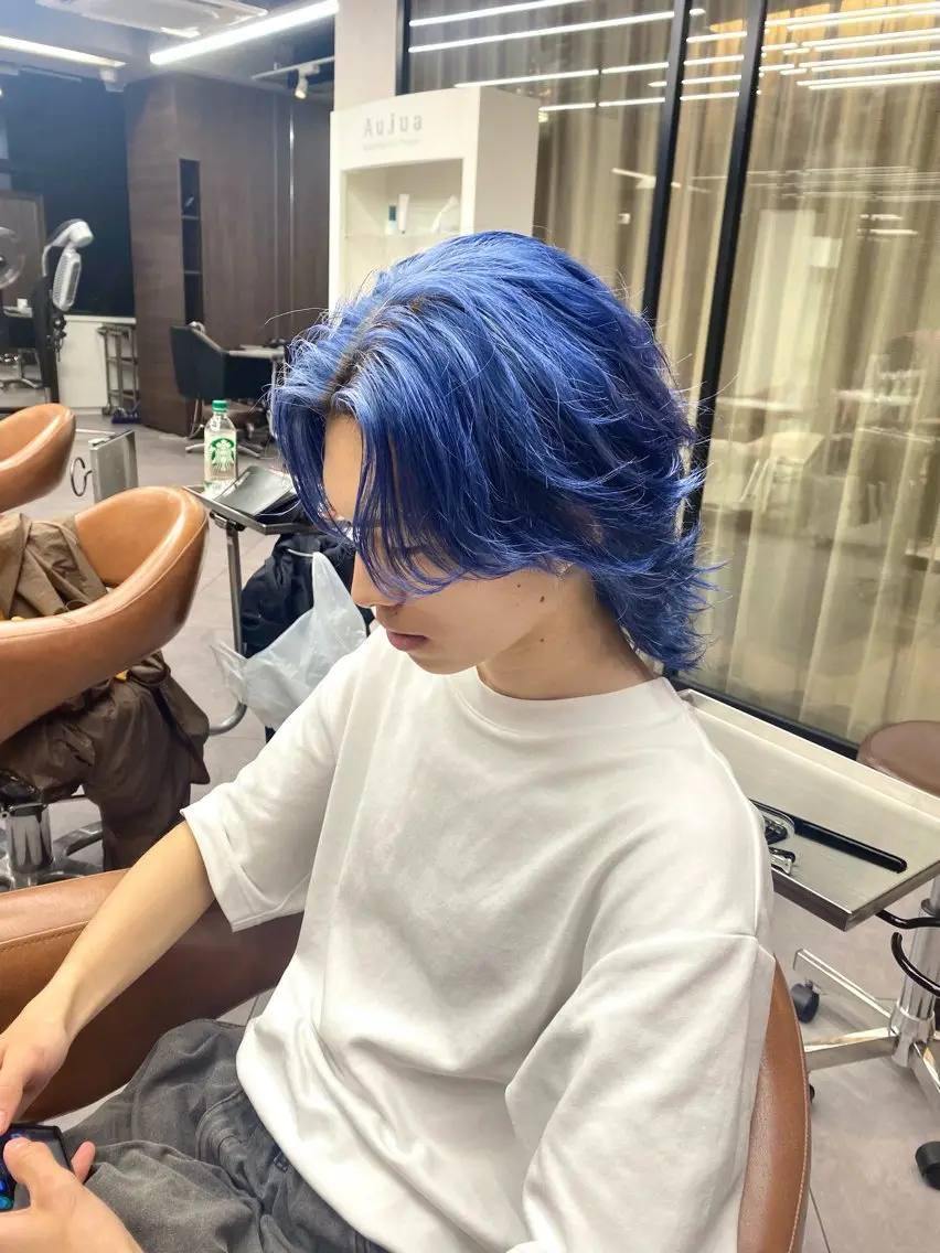 寒色系カラー+トリートメントの写真