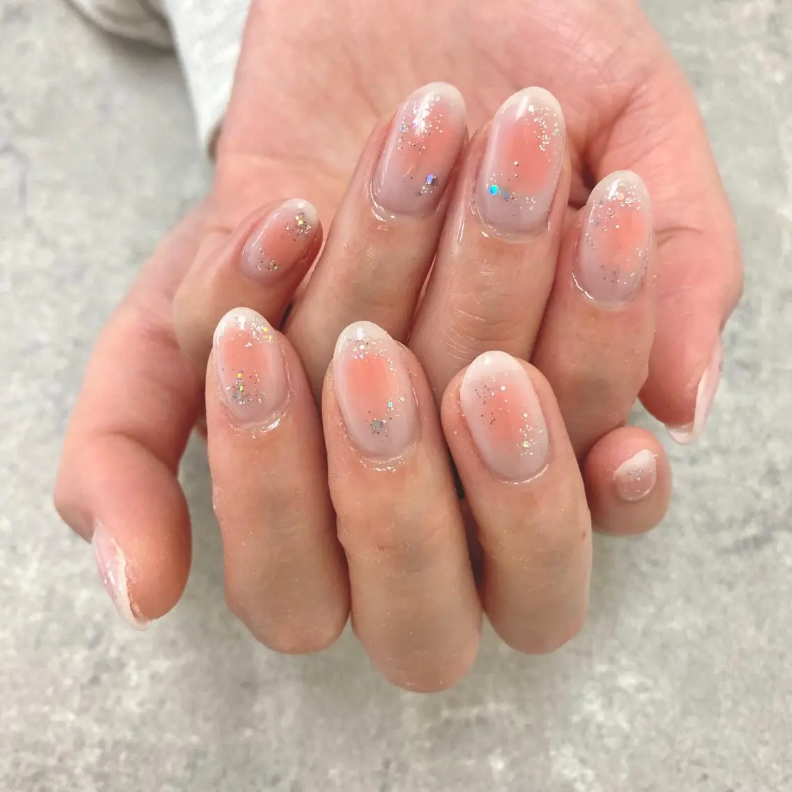 ネイル フットネイル フレンチネイル ジェルネイル ガラスフレンチ グラデーション NUMAZAWA KASUMIのネイルデザイン